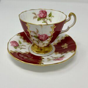 Vintage Adderley Bone China Teacup and Saucer Set